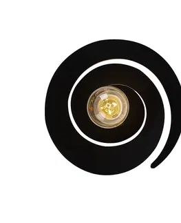 Stropni svitidla Moderní stropní svítidlo s černou spirálovou clonou - Scroll
