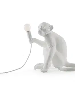 Vnitřní dekorativní svítidla SELETTI LED deko stolní lampa Monkey Lamp, bílá, sedící