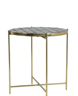 Konferenční stolky Zlato hnědý kovový stolek Girardot - Ø 41*42 cm Light & Living 6746681