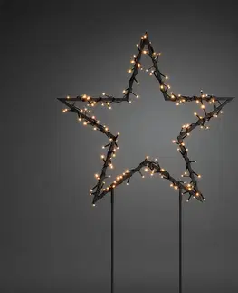 Vánoční venkovní dekorace Konstsmide Christmas LED kovová hvězda, černá se zemními hroty