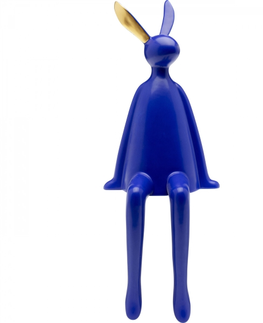 Sošky zvířat KARE Design Soška Zajíc - modrý, 35cm
