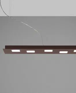 Závěsná světla Fabbian Fabbian Quarter - hnědé závěsné světlo LED 5zdr