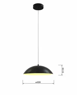 LED lustry a závěsná svítidla WOFI Závěsné svítidlo Roscoff 1x 19W LED 2160lm 3000K černá + zlatá 6001-104