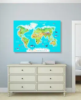 Dětské obrazy Obraz zeměpisná mapa světa pro děti