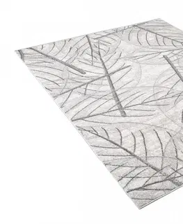 Moderní koberce Světle krémový moderní koberec s motivem listů Šířka: 80 cm | Délka: 150 cm