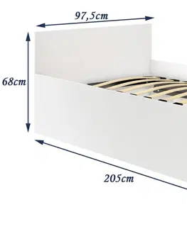 Postele Ak furniture Postel CLP 90x200 cm s roštem i matraci bílá