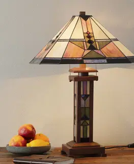 Stolní lampy Clayre&Eef Stolní lampa Leondra v Tiffany stylu