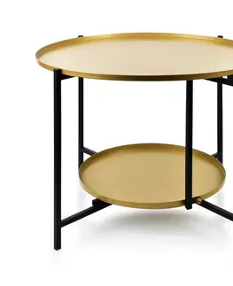 Konferenční stolky Mondex Dvoupatrový konferenční stolek LUCAS zlatý
