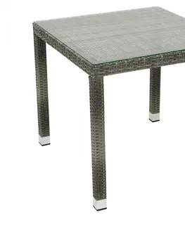 Zahradní stolky DEOKORK Zahradní ratanový stůl NAPOLI 80x80 cm (šedá)
