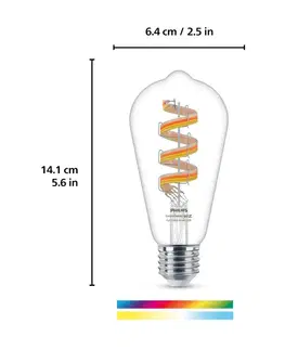 Chytré žárovky WiZ WiZ ST64 LED žárovka filament WiFi E27 6,3W RGBW