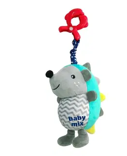 Hračky BABY MIX - Dětská plyšová hračka s hracím strojkemJežek modro-šedý