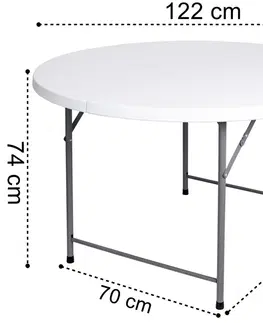 Zahradní stolky TZB Cateringový kulatý stůl BRISTOL 120 cm bílý