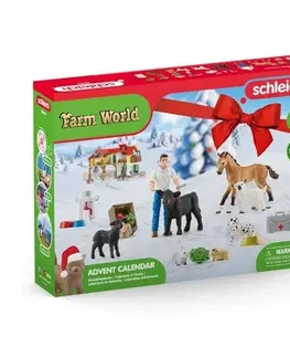 Dřevěné hračky Schleich 98643 Adventní kalendář 2022, domácí zvířata