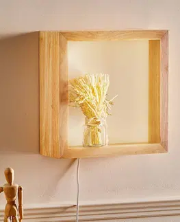 Nástěnná svítidla Fabas Luce Nástěnné LED světlo Window, 37 x 37 cm, dub