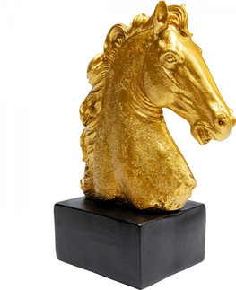 Sošky koní KARE Design Soška Busta Kůň Fidelis - zlatá, 21cm