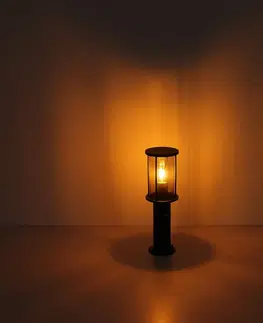 Sloupková světla Globo Podstavné svítidlo Gracey, výška 45 cm, černá barva, nerezová ocel, IP54