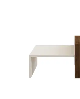 Konferenční stolky Sofahouse Designový konferenční stolek Questa 80 cm bílý / ořech