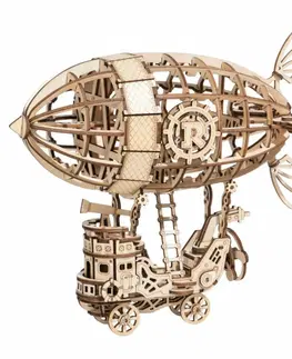 Dřevěné hračky RoboTime dřevěné 3D puzzle Pohádková vzducholoď
