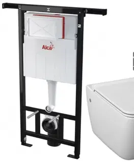 WC sedátka ALCADRAIN Jádromodul předstěnový instalační systém bez tlačítka + WC JIKA PURE + SEDÁTKO DURAPLAST AM102/1120 X PU1