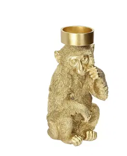 Svícny Svícen Monkey Gold 31cm