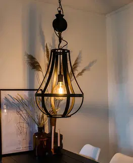 Zavesna svitidla Průmyslová závěsná lampa černá 40 cm - Morgana