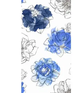 Závěsy Forbyt, Závěs dekorační nebo látka, New York Deko růže, modrá,  150 cm 150 cm