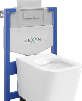 Záchody MEXEN/S WC předstěnová instalační sada Fenix XS-U s mísou WC Teo,  bílá 6853385XX00