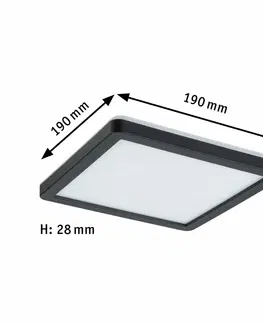 LED stropní svítidla PAULMANN LED Panel Atria Shine hranaté 190x190mm 1360lm 3000K černá