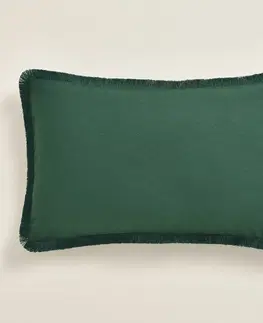 Dekorační povlaky na polštáře Zelený povlak na polštář BOCA CHICA se střapci 30 x 50 cm