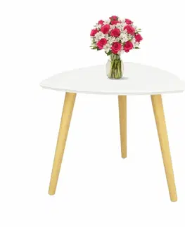 Konferenční stolky Příruční stolek Tavas, bílá, 48 x 48 x 40 cm