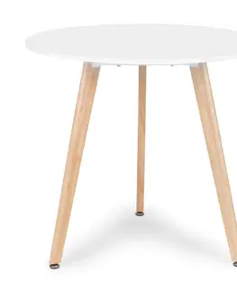 Stolky do obývacího pokoje MODERNHOME Odkládací stolek LOUIS 80 cm bílý