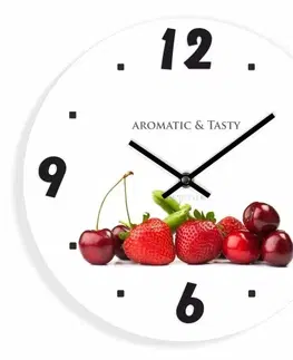 Kuchyňské hodiny Hodiny do kuchyně s červeným ovocem
