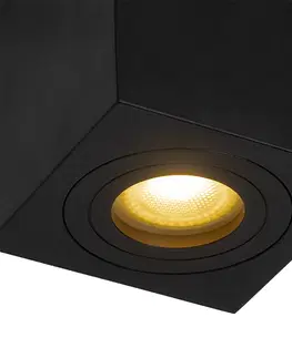 Bodova svetla Moderní koupelnový bod černý čtverec IP44 - Capa