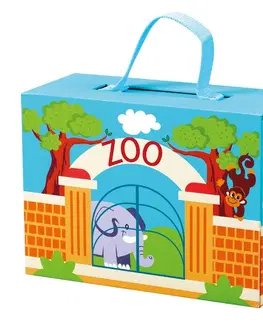 Dřevěné hračky Bino Cestovní kufřík se zvířáky ZOO