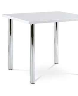 Jídelní stoly Jídelní stůl CREEPER, chrom/vysoký bílý lesk