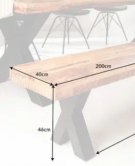 Židle Jídelní lavice THOR 7 cm Dekorhome 160 cm
