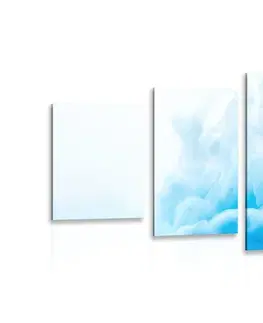 Abstraktní obrazy 5-dílný obraz modrý inkoust ve vodě