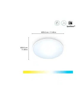 Inteligentní stropní svítidla WiZ WiZ SuperSlim LED stropní světlo CCT Ø29cm bílé