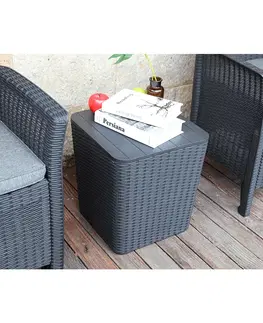 Zahradní stolky Zahradní stolek / úložný box UGUR Tempo Kondela Černá