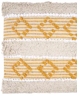 Polštáře Dekorační bavlnění polštářek oranžový vzor, 45 x 45 cm