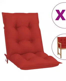 Sedáky Podušky na zahradní židle 6 ks Dekorhome Bílá / červená