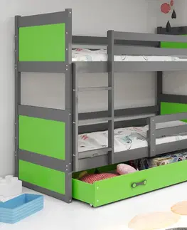 Dětské postele a matrace BMS Dětská patrová postel RICO | šedá 90 x 200 cm Barva: Sivá