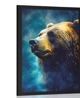 Vládci živočišné říše Plakát modro-zlatý medvěd