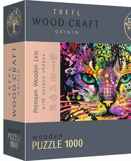 Hračky puzzle TREFL - Dřevěné puzzle 1000 - Barevná kočka