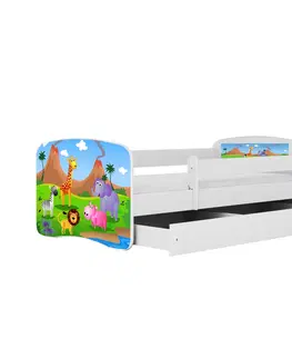 Dětské postýlky Kocot kids Dětská postel Babydreams safari bílá, varianta 80x160, bez šuplíků, bez matrace