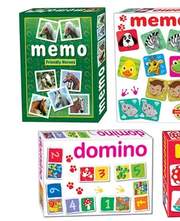 Hračky společenské hry WIKY - Domino zvířátka a čísla