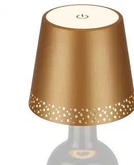 LED stolní lampy BRILONER LED nabíjecí stolní lampa, 11 cm, USB-C, 280lm, zlatá BRILO 7485017