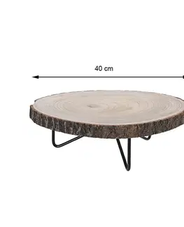 Prkénka a krájecí desky DekorStyle Dřevěný stojan na 3 nohách Bordos 40 cm hnědý