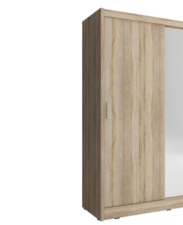Šatní skříně Kombinovaná skříň CONCINNA 1 se zrcadlem 130, dub sonoma