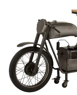 Barové židle Granitový retro bar motocykl na12skleniček a 6lahví vína Motorcycle - 200*43*100 cm J-Line by Jolipa 1504